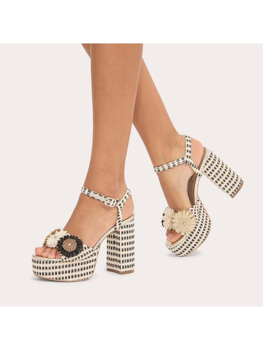 Carvela Sorrento Flower Platform Black and Beige EU39/US8